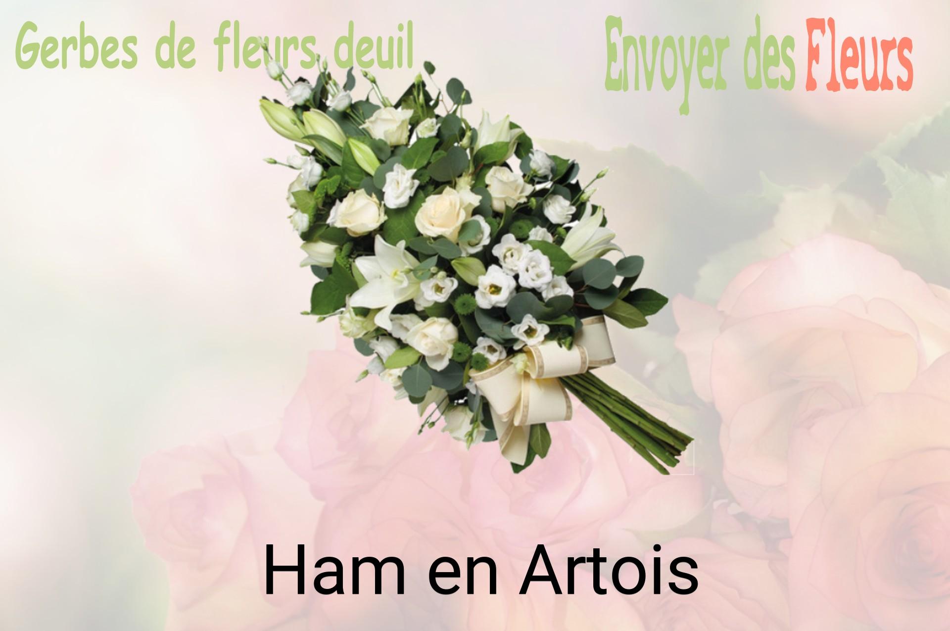 Gerbe de fleurs de deuil livrée à Ham-en-Artois